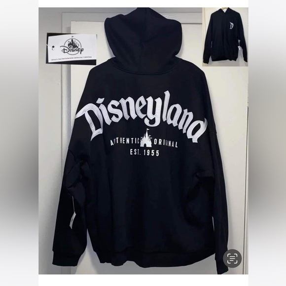 DISNEYLAND VINTAGE AUTHENTIC ORIGINAL ZIPPED BLACK HOODIE - Picture 1 of 6